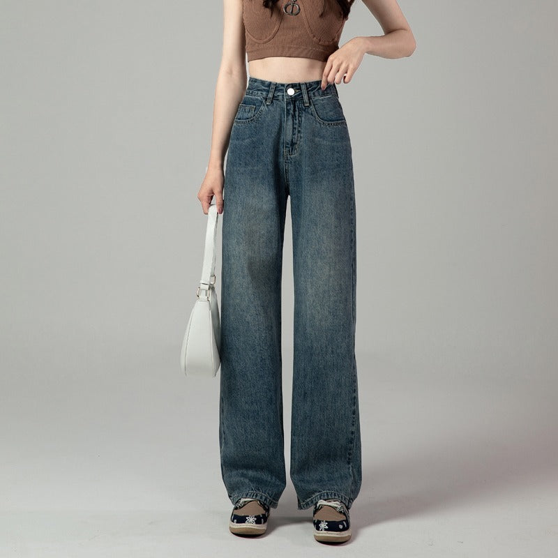 Hayley – Retro Hoge Taille Rechte Jeans