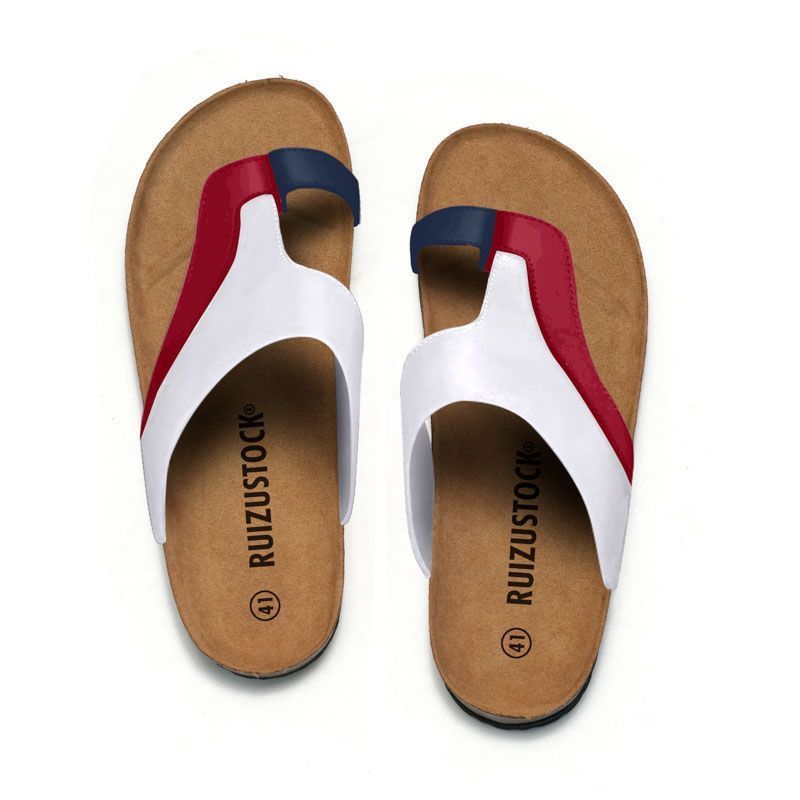 Derek – Kurken Teenslippers met Kleurcombinatie voor het Strand