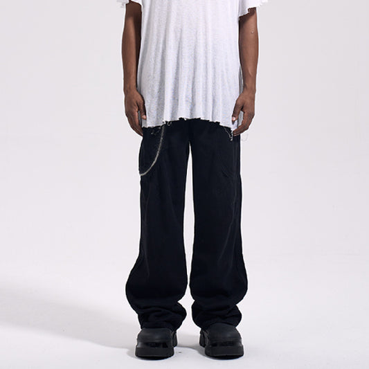 Adrian – Wijde Pijpen Pure Zwarte Mop Jeans