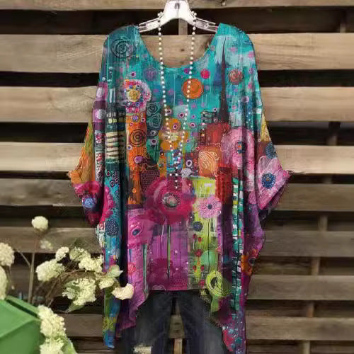 Irregular Hem Top Plus Size Women's Clothing