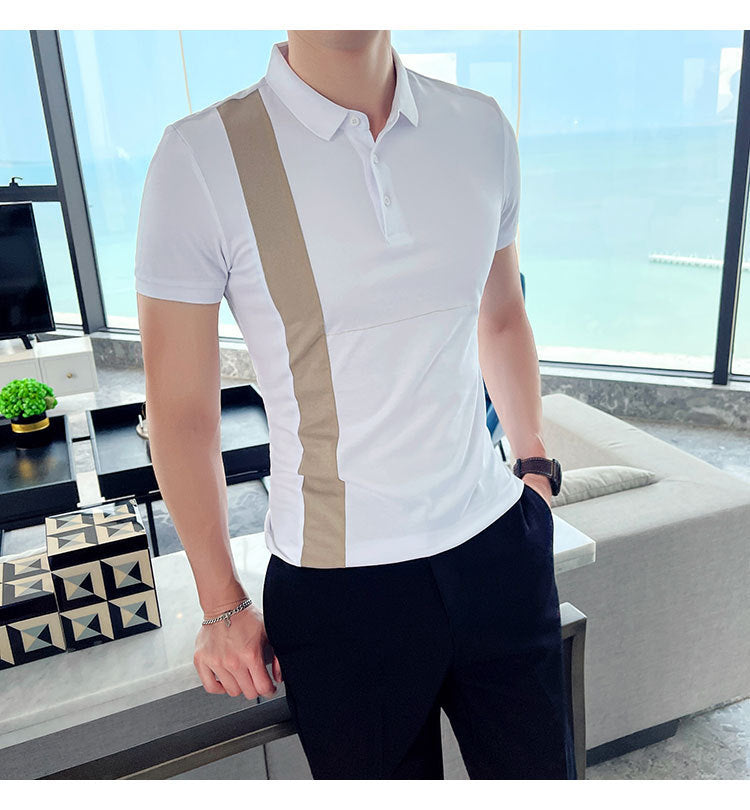 Glenn – Gestreepte Korte Mouw Polo voor Mannen