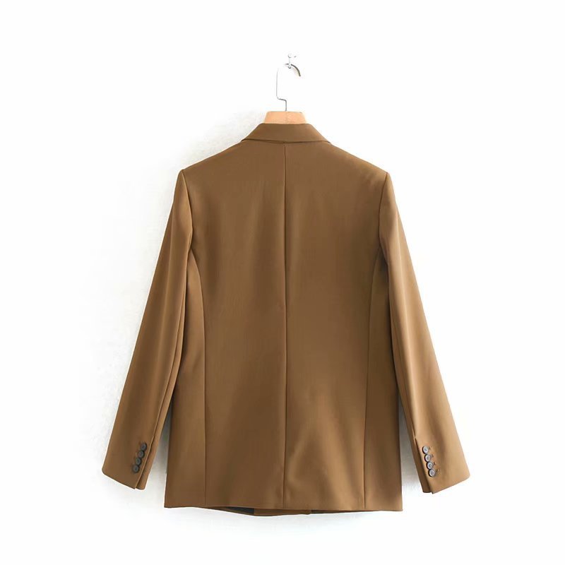 Jessica – Dubbelknoop Blazer in Bruin