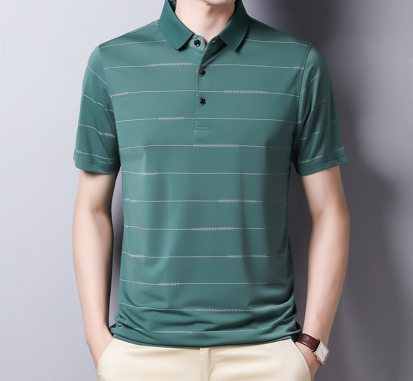 Austin – Gestreept Poloshirt Zakelijk Casual Halve Mouw
