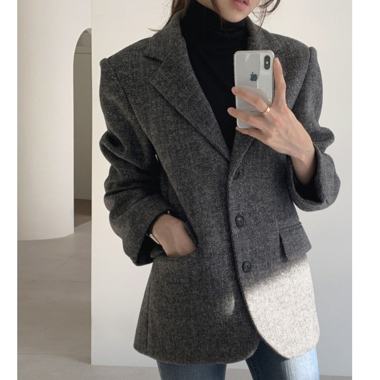 Deborah – Retro Vissengraat Blazer voor Dames