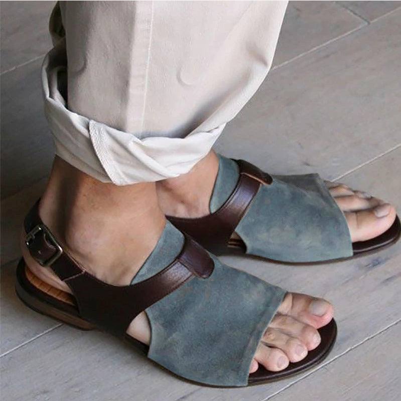 Leon – Platte Sandalen met Knoopsluiting voor Heren
