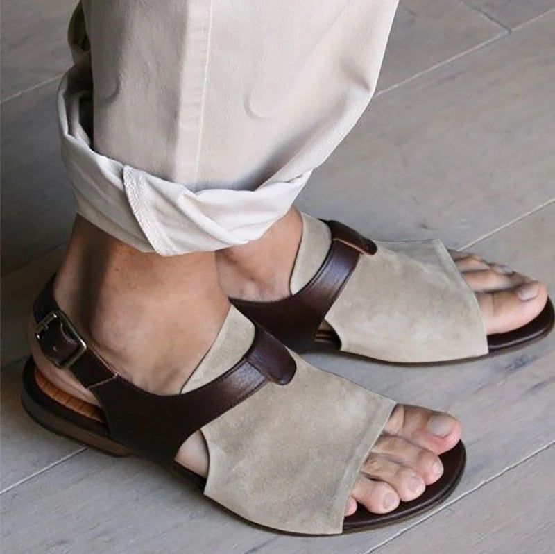 Leon – Platte Sandalen met Knoopsluiting voor Heren