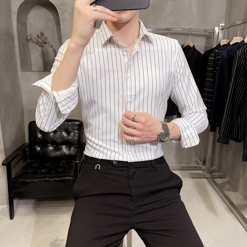 Elliot – Grijs Gestreepte Overhemden van Hoge Kwaliteit