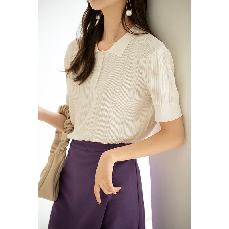 Hayley – Franse Slim Polo Trui voor Lente en Zomer