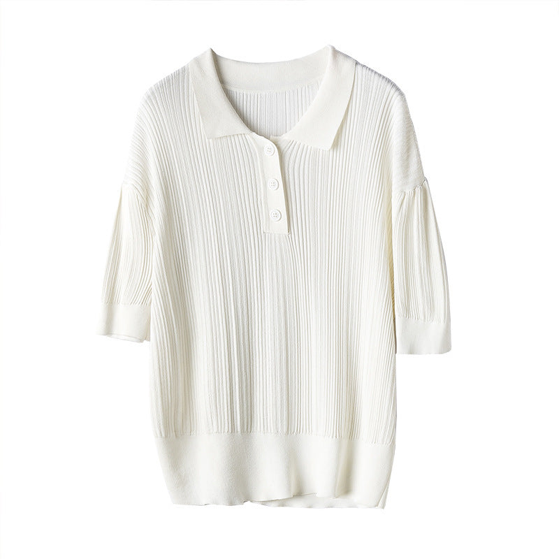 Hayley – Franse Slim Polo Trui voor Lente en Zomer