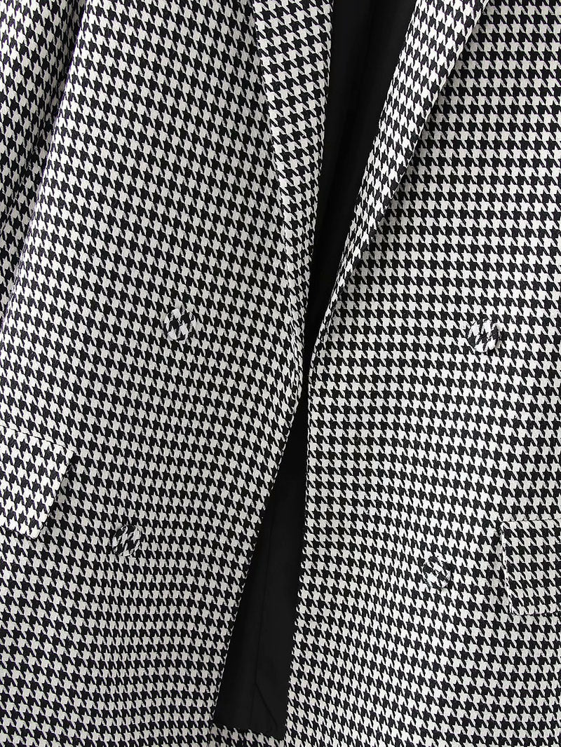 Phil – Retro Geruite Dubbelknoop Blazer