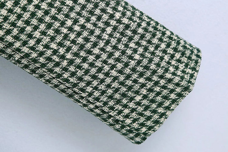 Julie – Getextureerde Dubbelrij Blazer met Uitlopende Broek