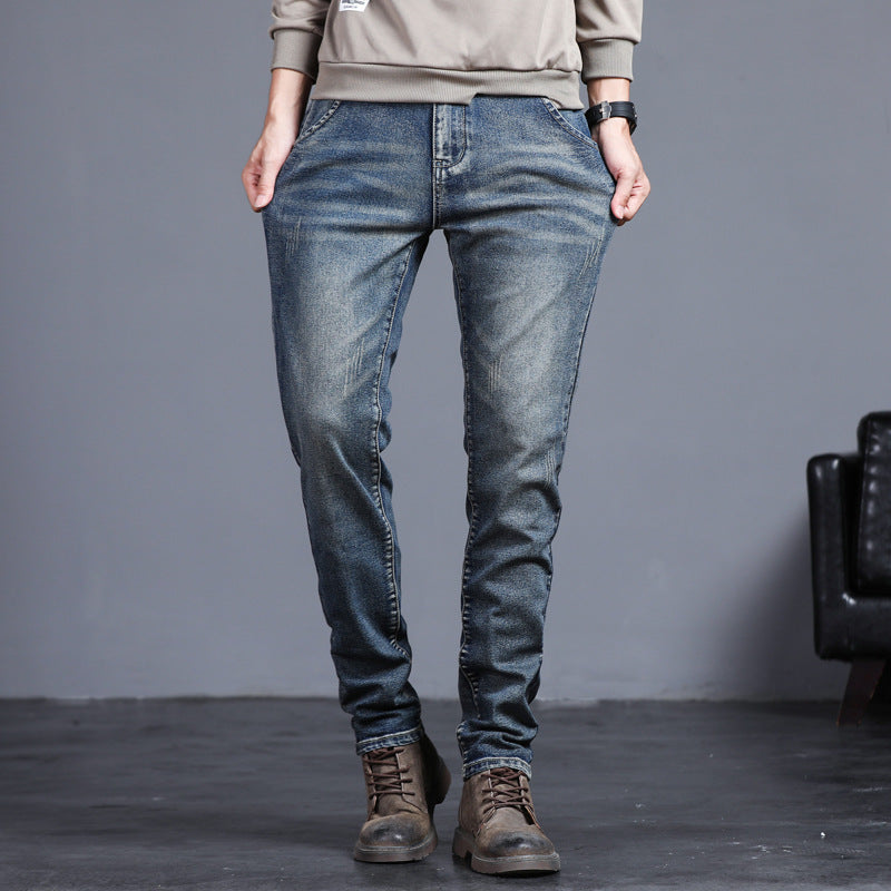 Damon – Slim Fit Jeans met Nostalgische Blauwe Wassing