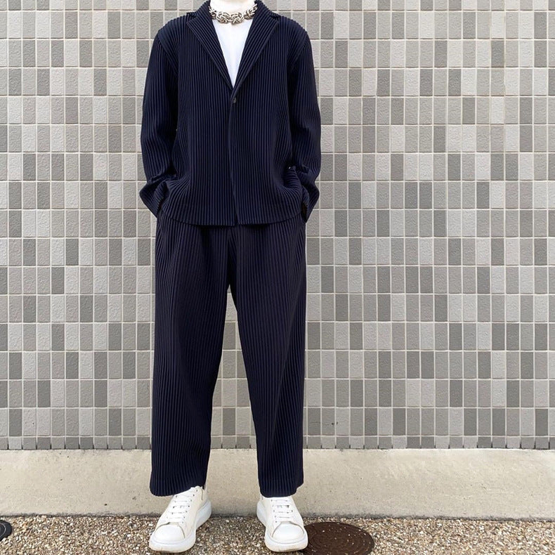 Damien – Rechte Losse Broek met Wijde Pijpen