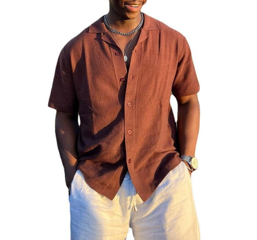 Jeff – Effen Kleur Gebreide Polo Kraag