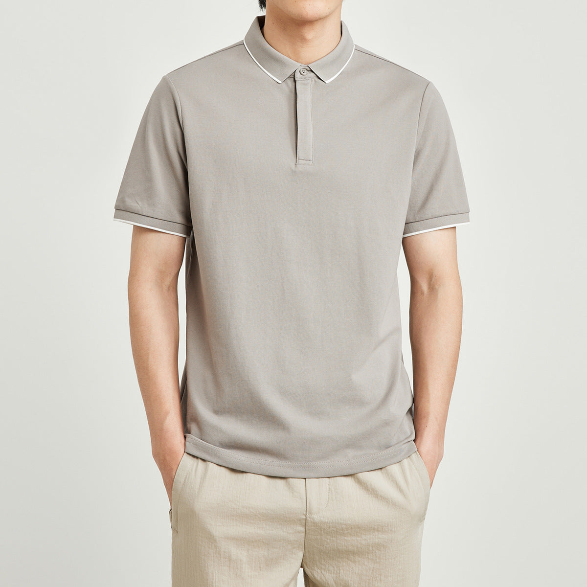 Kenneth – Gestreepte Polo met Contrasterende Kleur Kraag