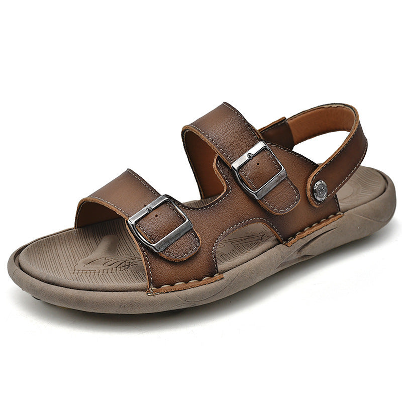 Harold – Dubbel Gebreide Ademend Beach Sandalen van Vegan Leer