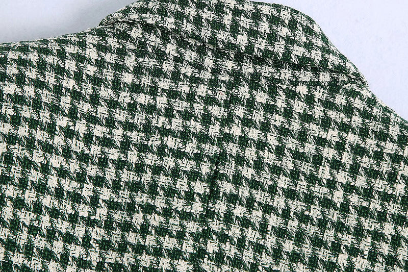 Julie – Getextureerde Dubbelrij Blazer met Uitlopende Broek