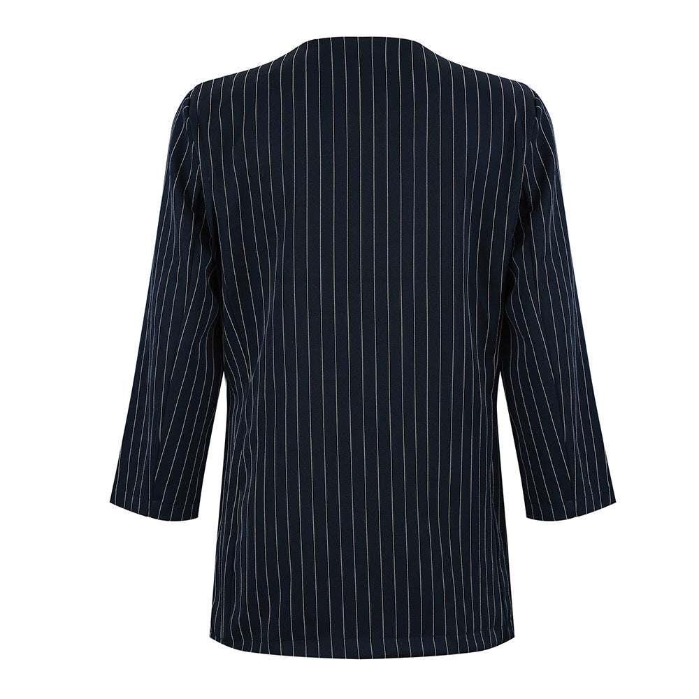 Dominic – Gestreepte Denim Blazer in Britse Stijl