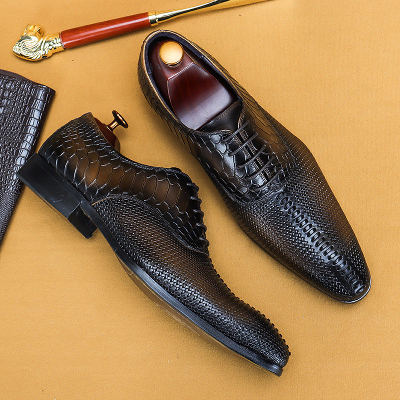 Norman – Formele Herenschoenen van Premium Vegan Leer met Puntpatroon