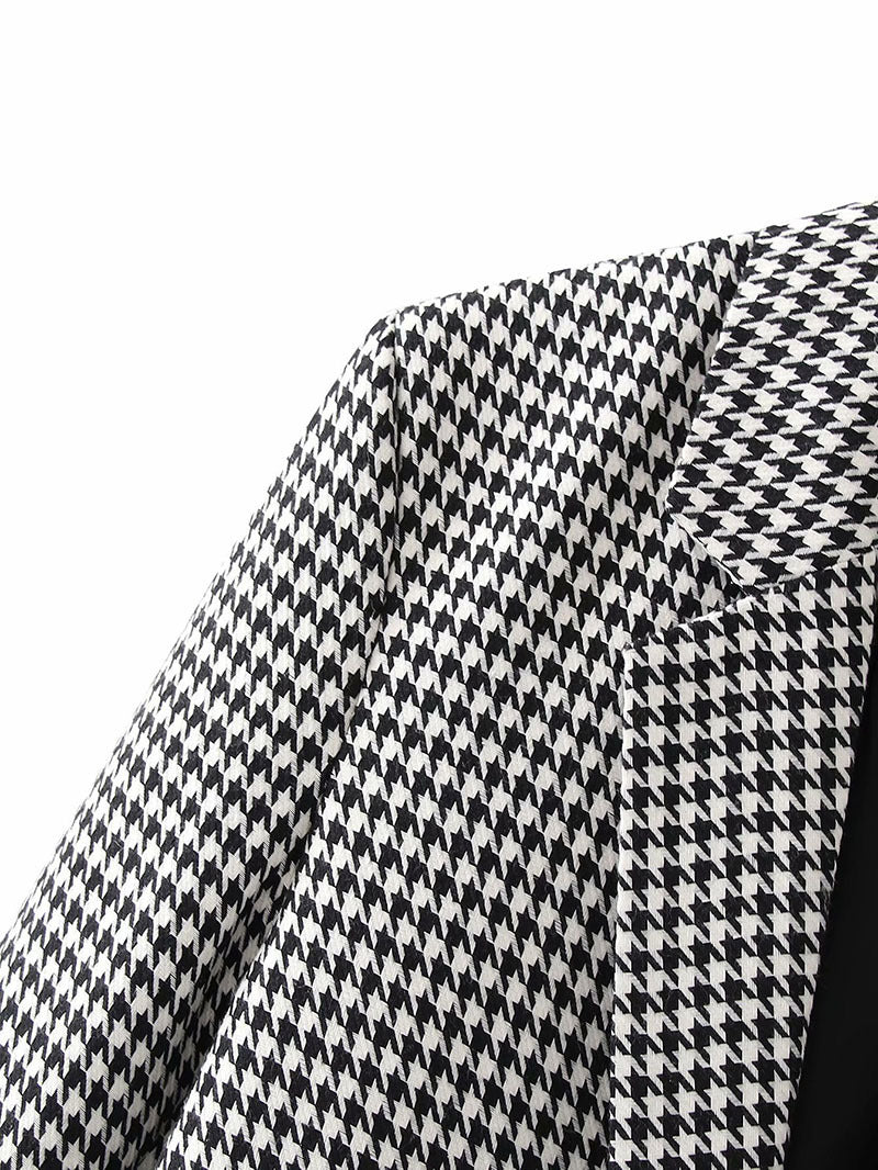 Phil – Retro Geruite Dubbelknoop Blazer
