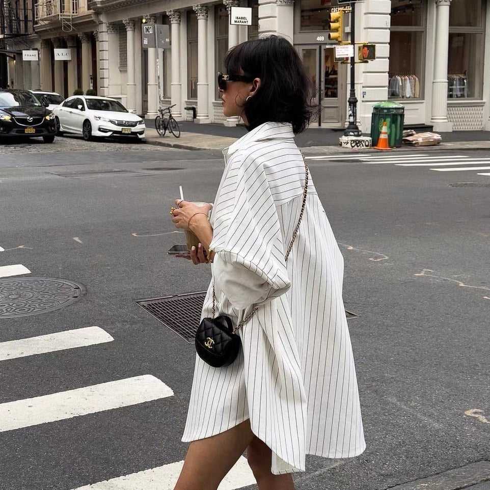 Natasha – Lange Mouwen Casual Overhemd met Zak Boyfriend Stijl