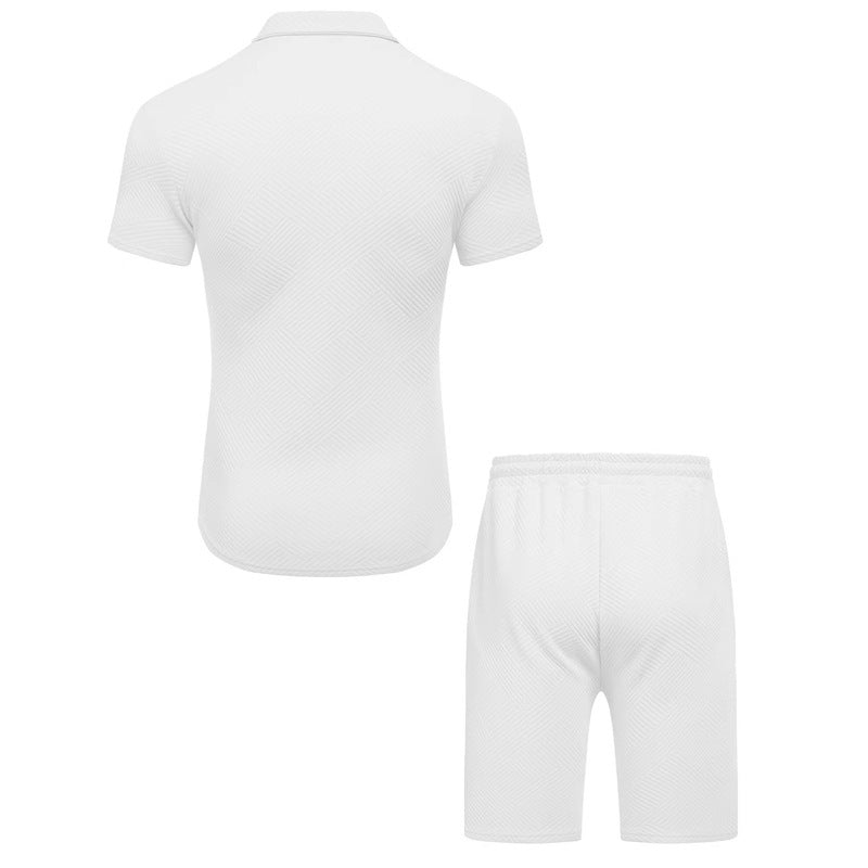 Alfred – Korte Mouw Polo Met Rits En Shorts Set