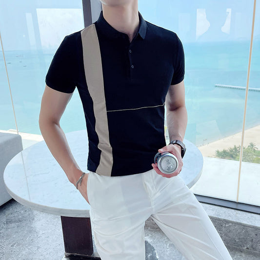 Glenn – Gestreepte Korte Mouw Polo voor Mannen