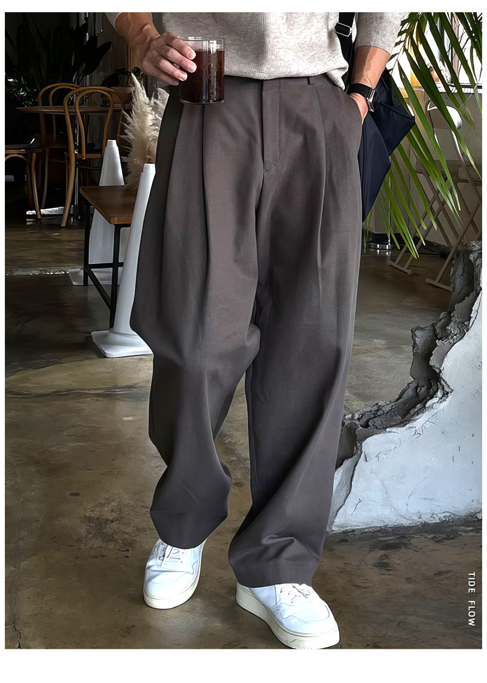 Laurence – Brede Casual Broek met Wijde Pijpen