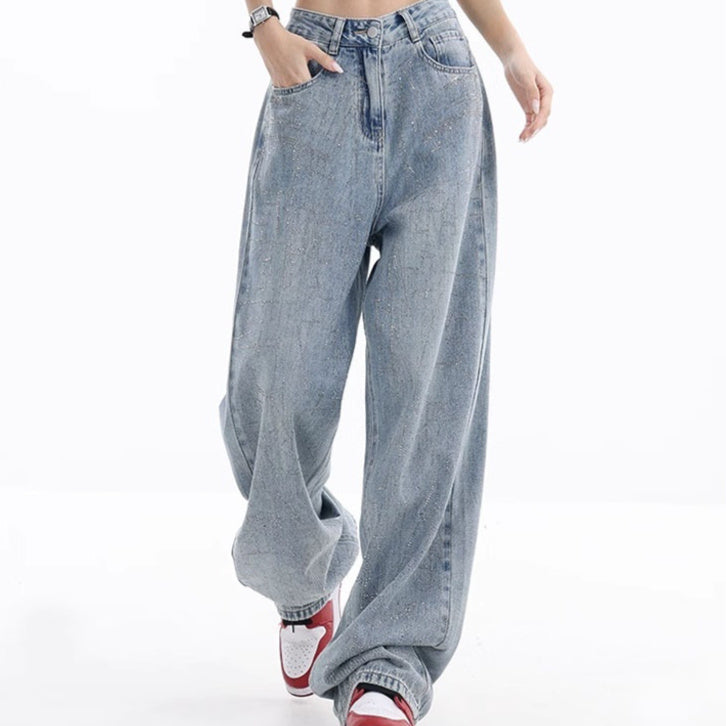 Linda – Handgemaakte Artistieke Retro Jeans met Hot Drilling