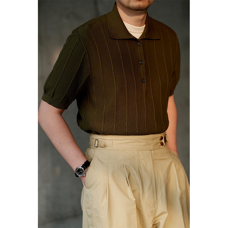 Charlie – Korte Mouw Gebreide Mode Polo Voor Mannen