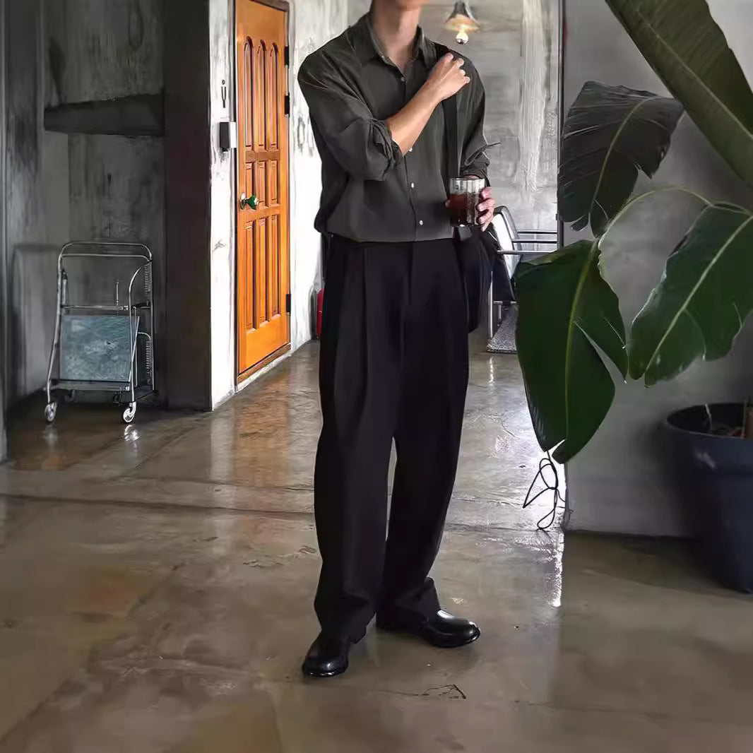 Laurence – Brede Casual Broek met Wijde Pijpen