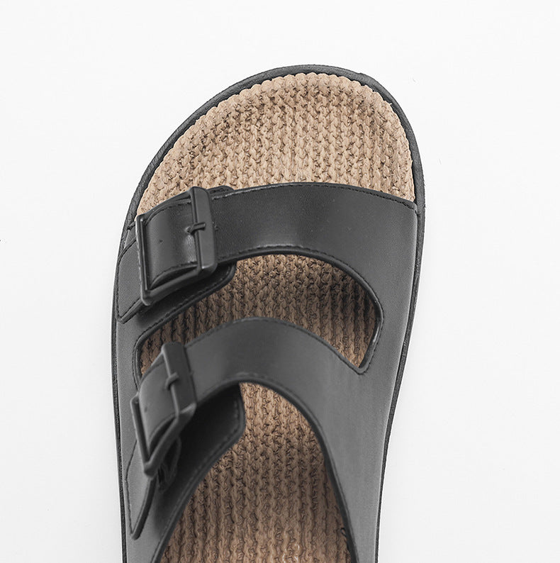 Mathew – Elastische Massageslippers met Jute Touw