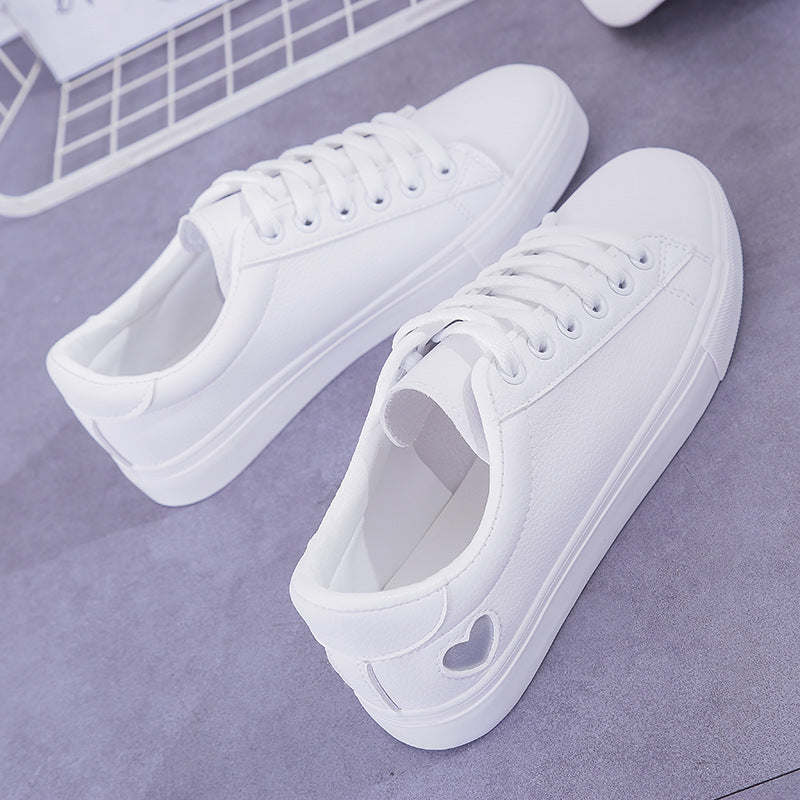 Lucy – Ademend Luchtig Hart Platte Sneakers voor Dames in Premium Vegan Leer