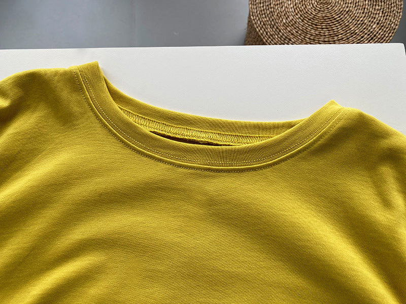 Joan – T-shirt met Smalle Mouwen en Plooien