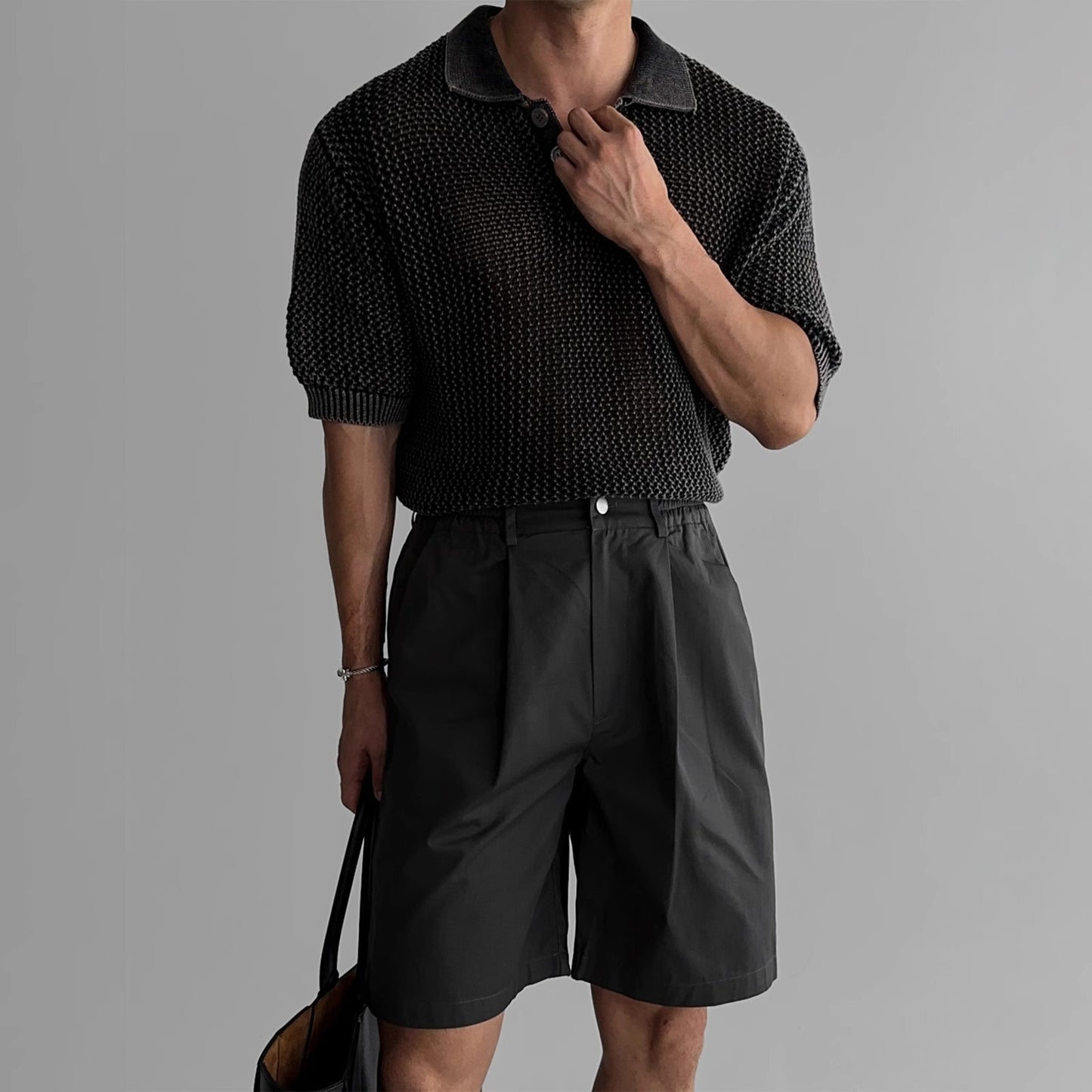 Douglas – Kortgebreide Poloshirt met Honingraatstructuur