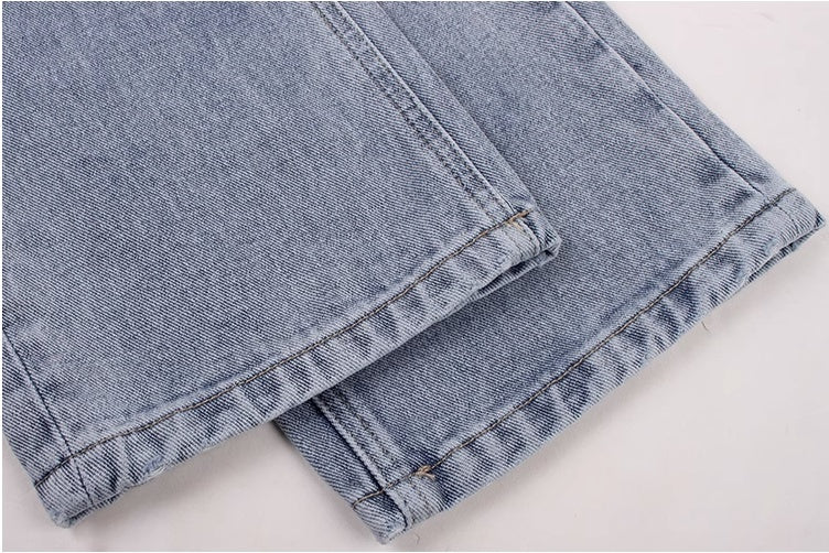 Jessie – Retro Casual Lichtblau Hoog Getailleerde Rechte Jeans