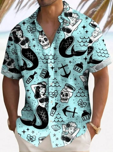 Keith – Gestreept Overhemd met Korte Mouwen