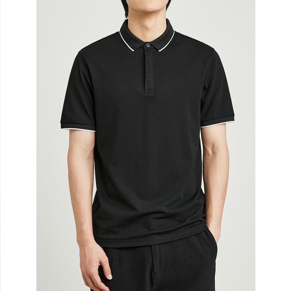 Kenneth – Gestreepte Polo met Contrasterende Kleur Kraag