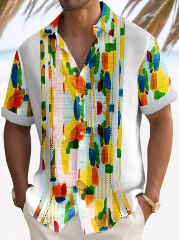 Keith – Gestreept Overhemd met Korte Mouwen