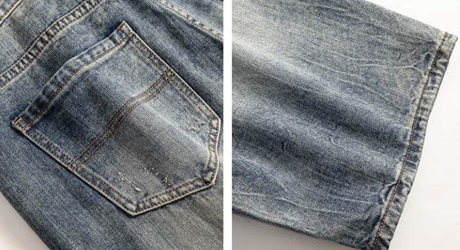 Spencer – Denim Korte Broek met Losse Pasvorm en Gaatjes