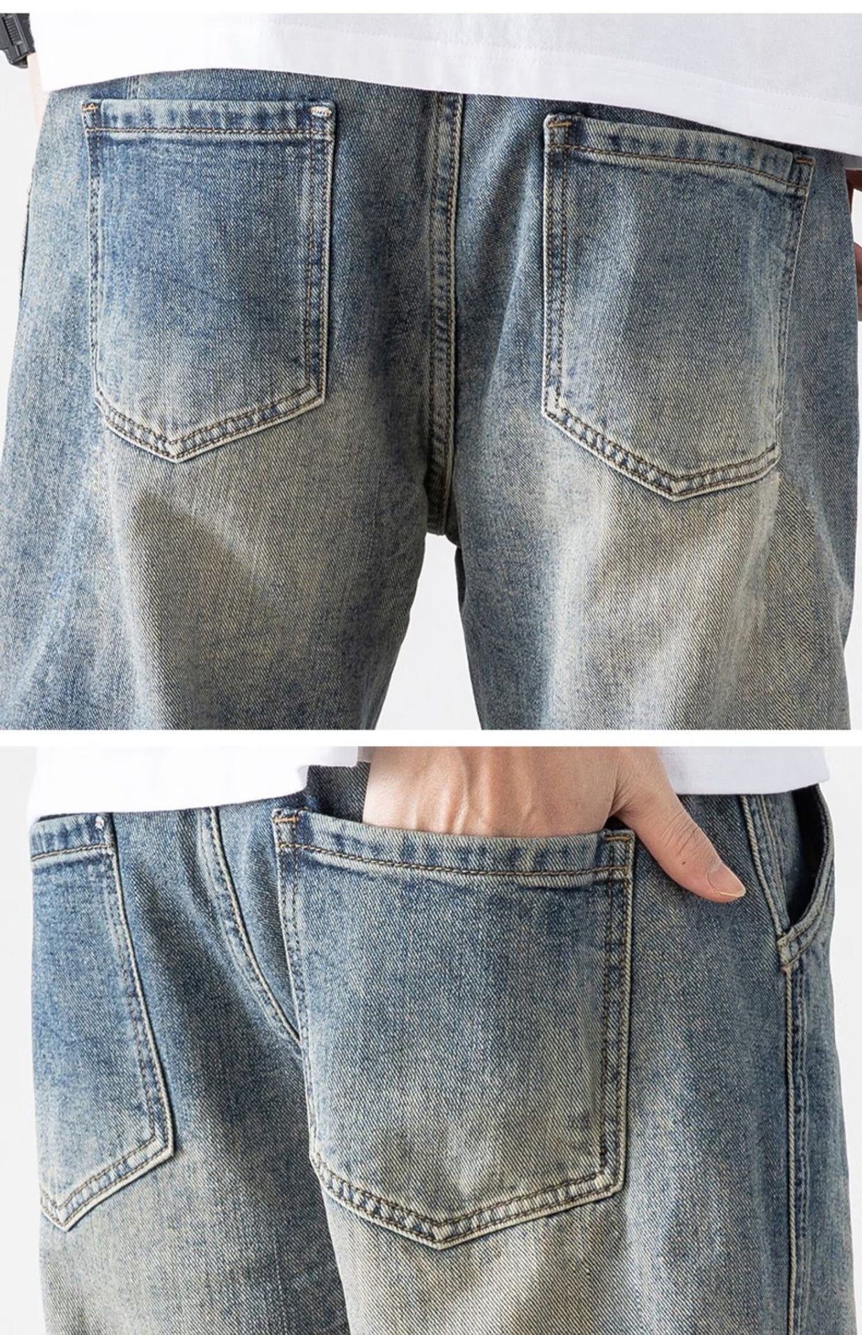 Spencer – Denim Korte Broek met Losse Pasvorm en Gaatjes