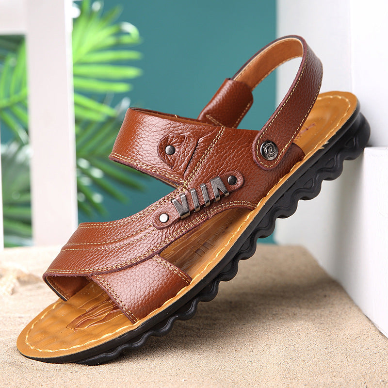 Terence – Antislip Herensandalen van Premium Vegan Leer