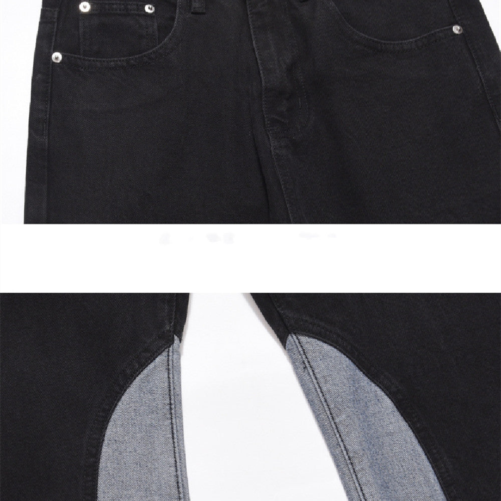 Karen – Contrasterende Licht Uitlopende Jeans met Hoge Taille en Rechte Pijp