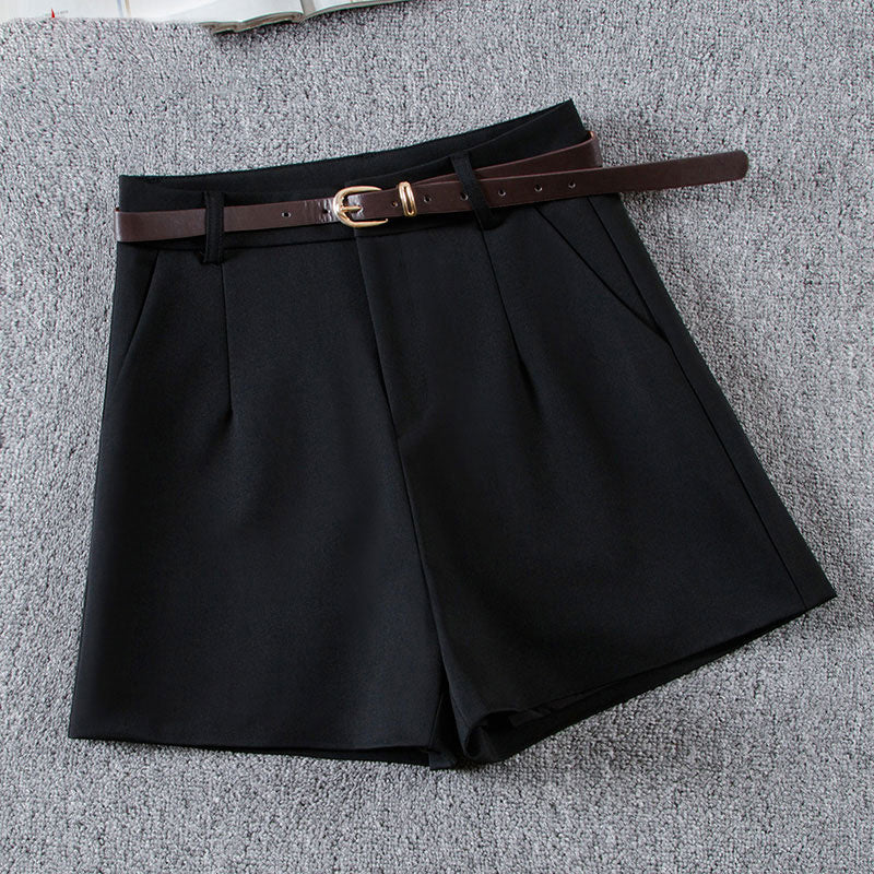 Elizabeth – Hoge Taille Wol Mix Korte Broek