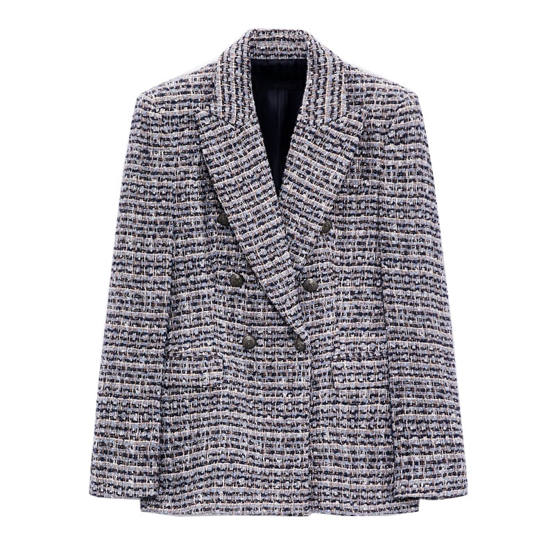 Esme – Hoge Taille Culottes Geweven Double-breasted Blazer