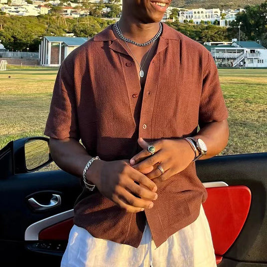 Jeff – Effen Kleur Gebreide Polo Kraag