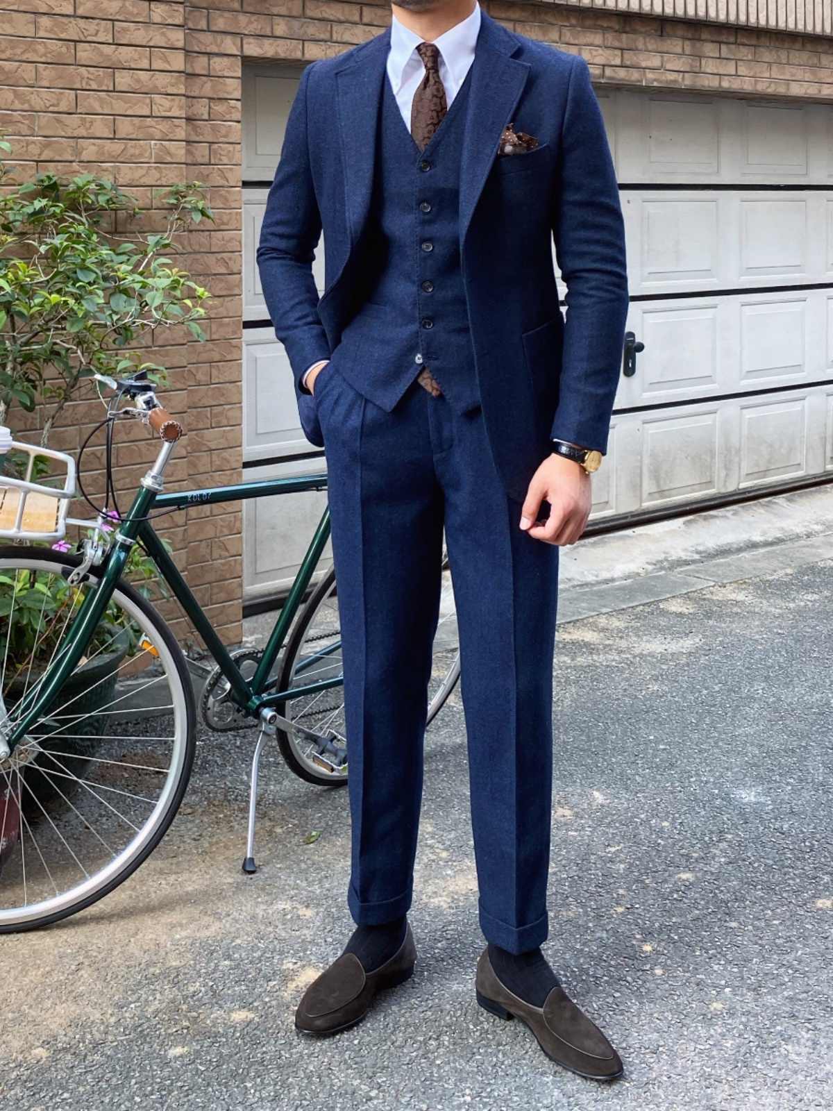 Alan – Retro Heringbeen Wol Pak voor Heren