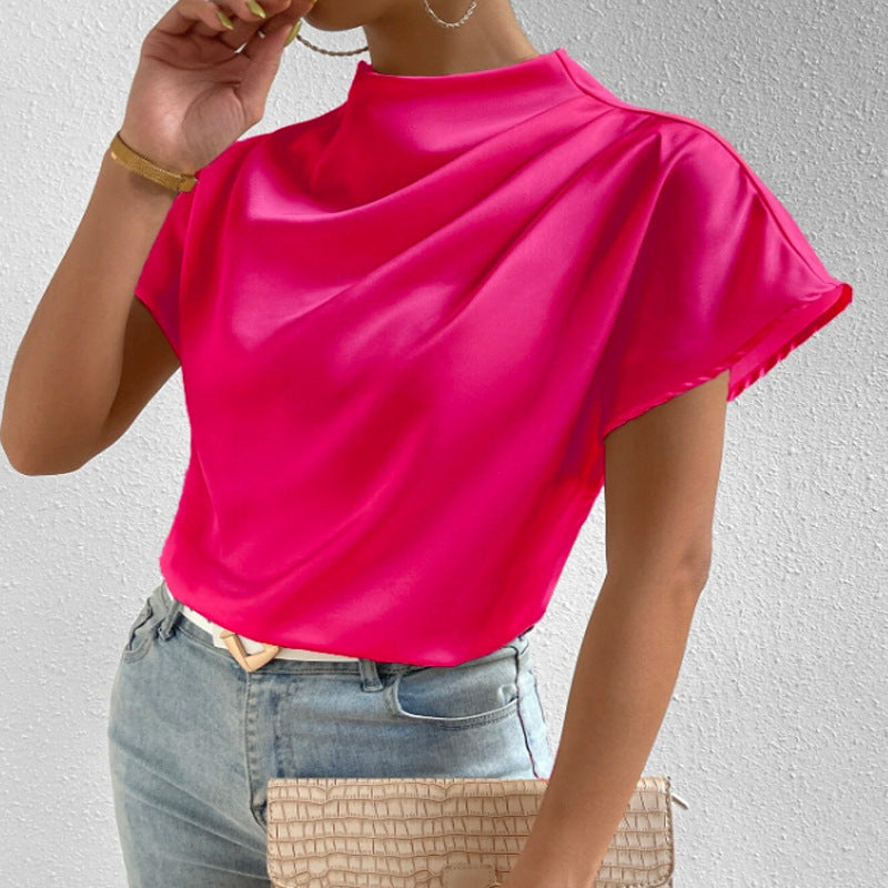 Joy – Losse Damestop met Ronde Hals en Effen Kleur