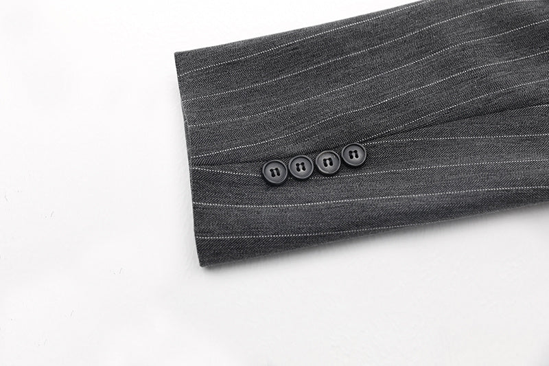 Elizabeth – Gestreept Blazer met Ketting Taille