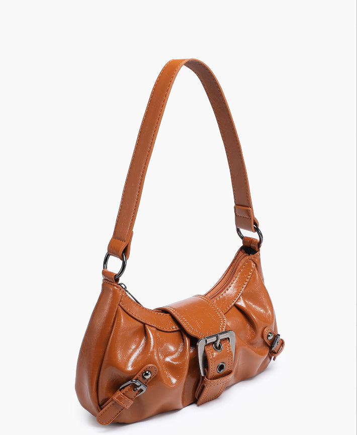 Women's Vintage Vintage Two-tone Leather Shoulder Bag